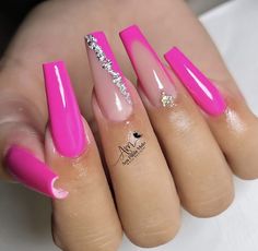 Nails Barbie, Hoco Nails, Gel Toe Nails, Classy Acrylic Nails, Acrylic Nails Coffin Pink, Long Square Acrylic Nails, Ballerina Nails, Nail Designs Glitter, Pink Acrylic Nails