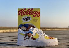 All designs are available upon request on our website from clicking the Pin URL. 1920s Ads, Coco Pops, Air Force 1, Personalized Custom