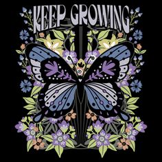 If you're looking for the hottest new trends, you're in the right place! Take your everyday style to the next level with this lovely new Girls' Keep Growing Butterfly Crop T-shirt from Lost Gods! This tee features a butterfly with flowers in the background and the words: "Keep Growing," across the front. Make everything from workouts to running errands, or even just lounging around the house a little extra chic! There’s no end to the awesomeness you’ll find when you shop apparel by Lost Gods Col Butterfly Theme Shirt, Butterfly Theme Shirts, Butterfly With Flowers, Boxy Crop Top, Butterfly T Shirt, Keep Growing, Girls Graphic Tee, Sleeve Packaging, Graphic Tee Design