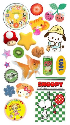 an assortment of stickers and magnets on a white background with the words shoppy