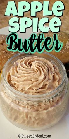 an apple spice butter in a glass jar