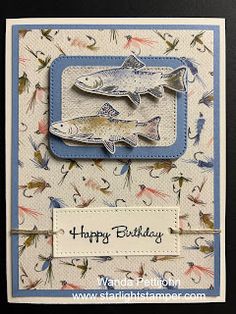 a happy birthday card with fish on it