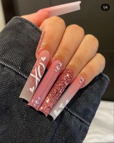 Different Types Of Nails, Fab Nails, Nails Valentines, Diy Acrylic Nails