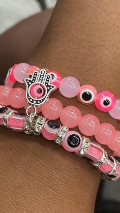 Bracelets Business Ideas, Evil Eye Bracelet Ideas, Charms For Bracelets, Evil Eye Bracelet Diy