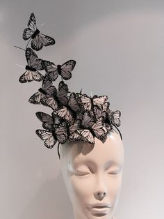 Royal Ascot Races Headband Headpiece, Derby Headpiece, Butterfly Headdress, High Tea Hats, Butterfly Fascinator, Butterfly Headpiece, Butterfly Hat, Tea Hat, Butterfly Headband