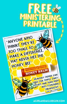 an ad for honey balm with two bees on it and the text freebieing print