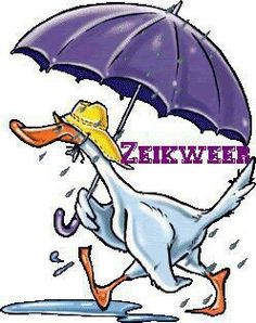 a cartoon duck with an umbrella and the words zerwel written on it