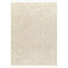 a beige rug with white lines on it