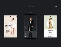 the mobile app is displaying different styles of clothing