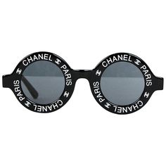 Chanel Rare Black Vintage 90's CC Paris Sunglasses Year: 1993 Spring/Summer Collection Lens: Solid Black Frame Color: Black Style: Round Measurements: Height: 2.12 inches (5.4 cm) Frame Width: 5.51 inches (14 cm) Temples: 5.23 inches (13.3 cm) Made in Italy Condition: Excellent vintage condition. Chanel Pearl Sunglasses, Paris Sunglasses, Vintage Aviator Sunglasses, Chanel Glasses, 90s Sunglasses, Chanel Pearls, Sunglasses Logo, Zero Tolerance, Novelty Bags