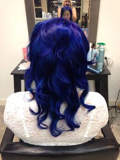 Purple Blue Hair, Blue Hair Color Ideas, Blue Hair Color, Wild Hair Color, Dark Blue Hair, Vivid Hair Color, Hair Color Options, Dyed Hair Inspiration