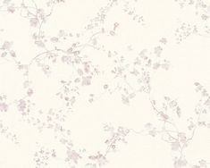 a white and pink wallpaper with flowers on it