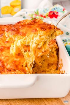 This loaded cowboy cornbread casserole is layers of hearty ground beef, tender beans, corn, and topped with a fluffy cornbread topping stuffed with cheese and bacon. #cowboycornbreadcasserole #cowboycornbread #cornbreadcasserole #cornbreadrecipes