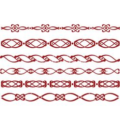 a set of decorative lines in red color on a white background stock photo, royalty and illustration