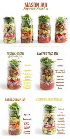 mason jar filled with different types of food and labeled in the words'mason jar '