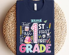 Get your order now: Hello First Grade Shirt, Back To School Shirt, Hello First Grade Rainbow Shirt, First Grade Shirt, First Grade Teacher Shirt,1st Grade Shirt - Kittyband Fashion Hello First Grade, First Grade Shirt, Back To School Shirts, First Grade Teacher, Summer Graphic Tee, First Grade Teachers, Rainbow Shirt, Mens Long Sleeve Tee, Tailored Shirts