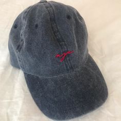 Nyc Embroidered, Never Worn !! Casual Brimmed Hat With Embroidered Logo, Casual Blue Hats With Embroidered Logo, Casual Dad Hat With Embroidered Logo, Casual Blue Embroidered Hats, Casual Cotton Hat, One Size, Casual Gray Brimmed Baseball Cap, Casual Brimmed Dad Hat, Casual Gray Dad Hat With Embroidered Logo, Casual Blue Embroidered Dad Hat