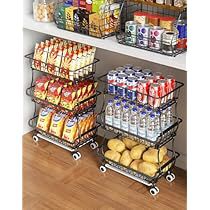 the shelves are full of food and drinks