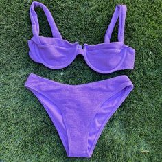 Plt - Purple Bikini Size 6 Top Size 6 Bottoms Brand New No Tags Purple Underwire Swimwear For Beach Season, Purple Underwire Summer Swimwear, Purple Underwire Swimwear For Summer, Descendants Dr, Orange Color Schemes, Cute Swimsuits, Cute Bikinis, Descendants, Purple Floral