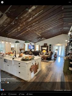 the kitchen is clean and ready to be used for cooking or entertaining in this open floor plan