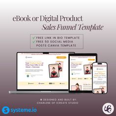 the e - book or digital product sales funnell template