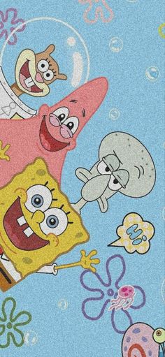 an image of spongebob and friends in the water