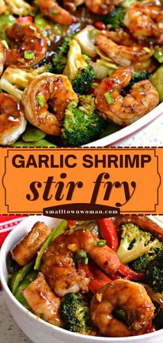 GARLIC SHRIMP STIR FRY,  shrimp recipe, dinner idea,easy main dish Garlic Shrimp Stir Fry, Fry Shrimp, Stir Fry Shrimp Recipes, Fried Shrimp Recipes, Seafood Feast, Shrimp Stir Fry, Shrimp Dinner, Honey Garlic Sauce, Stir Fry Recipe