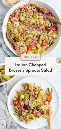 the best italian chopped brussels sprouts salad