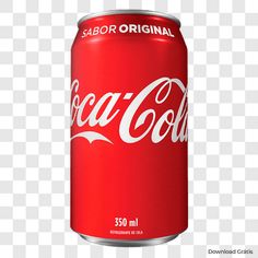 a can of coca cola on a transparent background