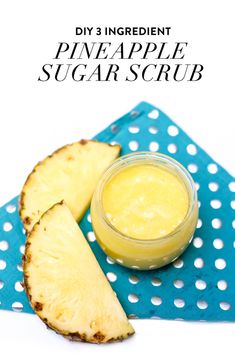 3-ingredient-sugar-scrub-copy Pineapple Sugar Scrub, Pineapple Scrub, Pineapple Sugar, Diy Pineapple, Body Scrub Recipe, Sugar Scrub Homemade, Homemade Scrub, Sugar Scrub Recipe, Diy Kosmetik