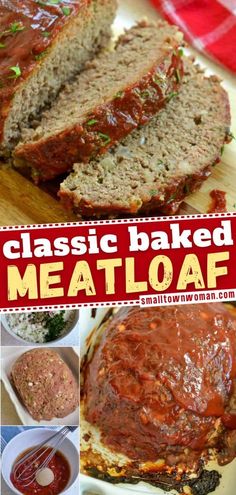 meatloaf with sauce and bread on the side