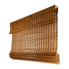 the bamboo blinds are hanging on the wall