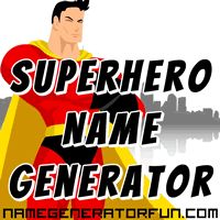 a man in a red and yellow cape with the words superhero name generator