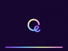 the letter q is made up of multicolored lines on a dark purple background