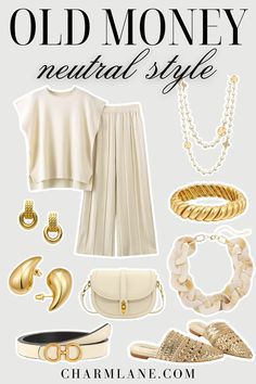 amazon fashion neutral style capsule wardrobe Old Money Aesthetic Fall, Amazon Sets, Amazon Loungewear, Style Capsule Wardrobe, Style Capsule, Gold Minimalist Jewelry, Money Outfit