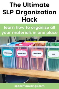 Are you looking for a simple way to organize all your SLP materials in one place? File folder bins have become my all-time favorite way to store materials for speech and language therapy. Learn how I use file folder bins for speech and language activities, where to buy the best file folders for SLP organization, and why these have quickly become my favorite way to store all my materials here. Slp Activities, Speech Therapy Materials