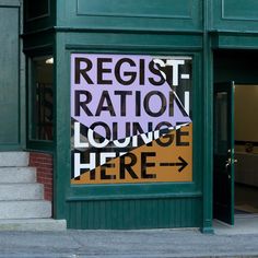 there is a sign in the window that says register ratton lounge here - please