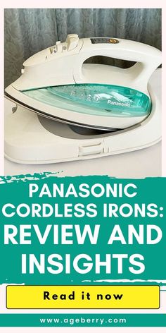 an iron with the words panasonic cordless irons review and instructions read it now