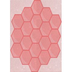 a pink rug with hexagons on it in the shape of an octagon