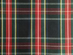 a plaid fabric with red and green stripes