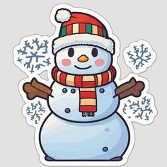 a snowman wearing a hat and scarf