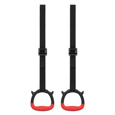 pair of black and red handles on white background