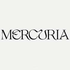 the word mercoria written in black on a white background