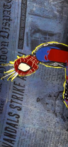 an image of a spider man poster on the ground