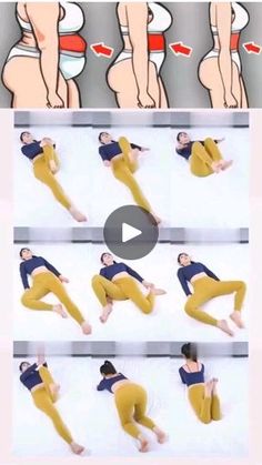 the woman is doing yoga exercises with her legs and butts in different positions to stretch out