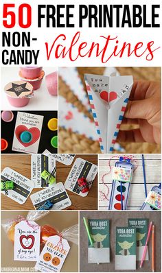 50 free printable non - candy valentines