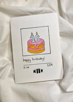 a birthday card with an image of a cake and the number forty five on it