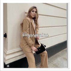 A Little Bit Oversized Beige Long Sleeve Suits For Fall, Beige Long Sleeve Suits For Spring, Beige Suits For Fall Workwear, Zara Tailored Suits For Fall, Zara Notch Lapel Suits For Fall, Zara Long Sleeve Suits For Fall, Zara Long Sleeve Suits For Work, Chic Zara Long Sleeve Suits, Zara Long Sleeve Suits For Office