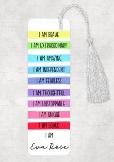 a bookmark with the words i am brave on it, and a tassel