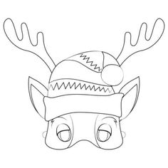 a deer wearing a knitted hat with horns